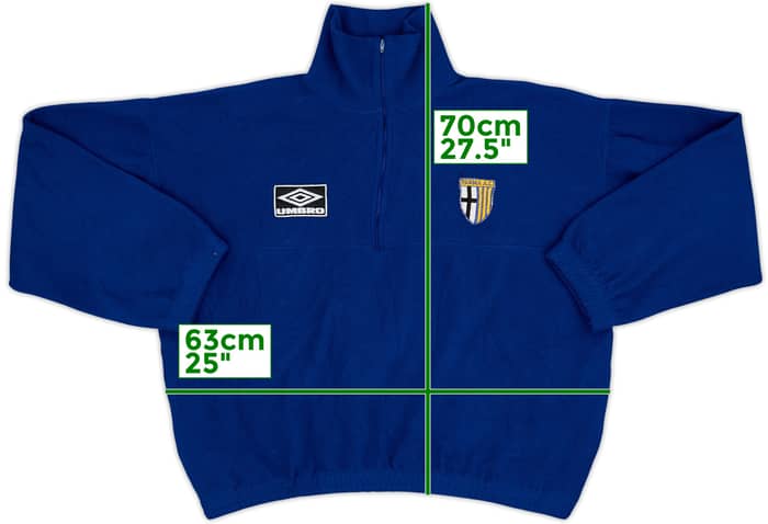 1992-93 Parma Umbro 1/4 Zip Fleece Jacket - 8/10 - (XL)