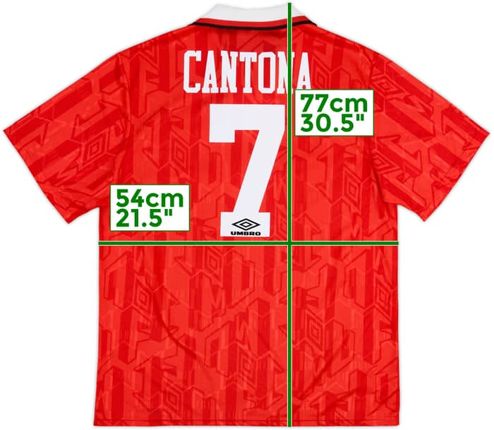 1992-94 Manchester United Home Shirt Cantona #7 - 8/10 - (XL)