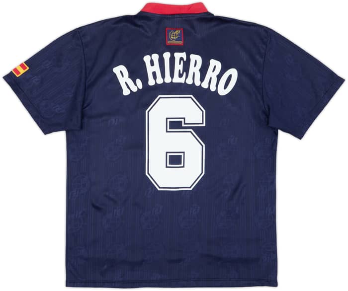 1996-98 Spain Away Shirt R.Hierro #6 - 7/10 - (L)