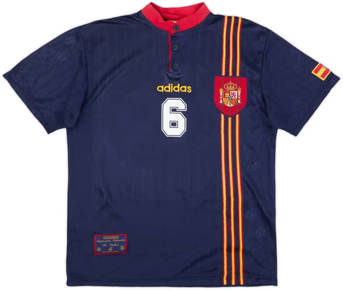 1996-98 Spain Away Shirt R.Hierro #6 - 7/10 - (L)