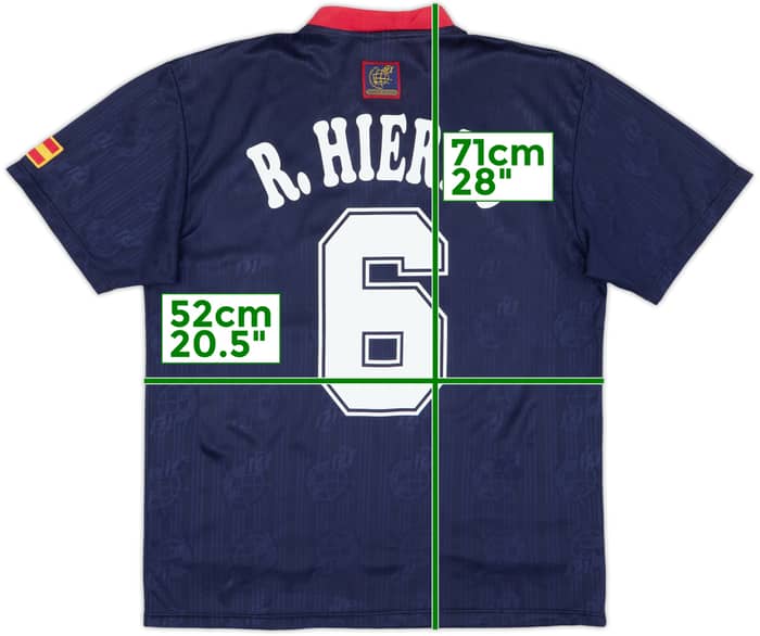 1996-98 Spain Away Shirt R.Hierro #6 - 7/10 - (L)