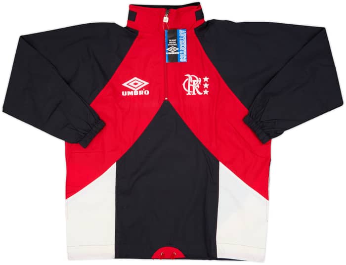 1995 Flamengo Umbro 1/4 Zip Hooded Rain Jacket (M)