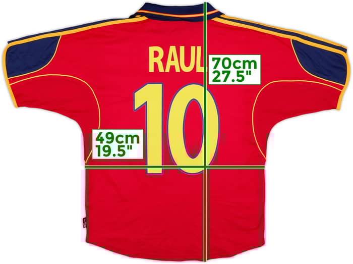 1999-02 Spain Home Shirt Raul #10 - 9/10 - (M)