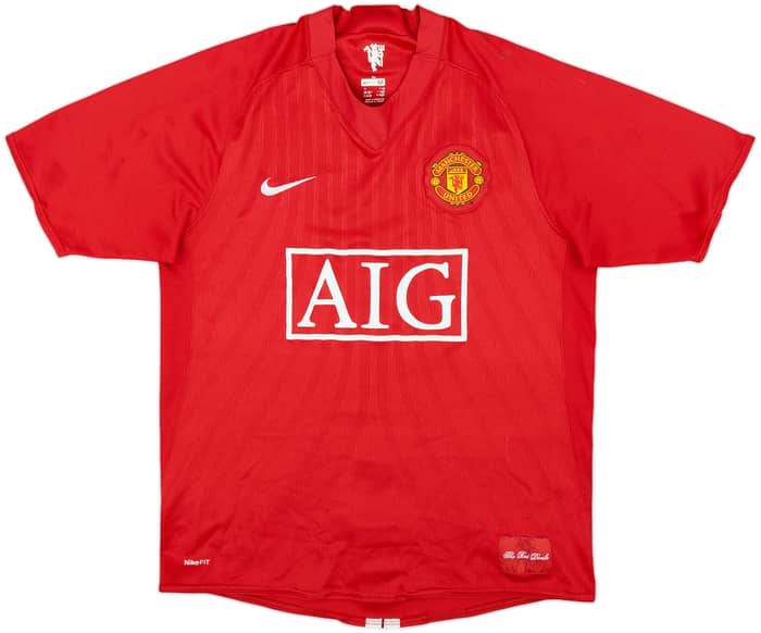 2007-09 Manchester United Home Shirt Hargreaves #4 - 8/10 - (M)