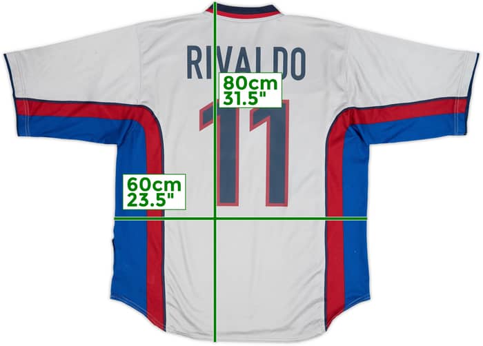 1999-01 Barcelona Away Shirt Rivaldo #11 - 8/10 - (XL)