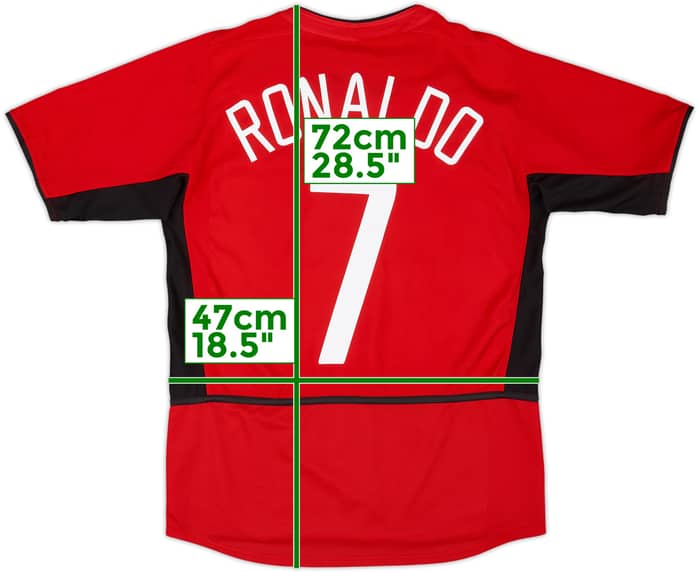 2002-04 Manchester United Home Shirt Ronaldo #7 - 8/10 - (XL.Boys)