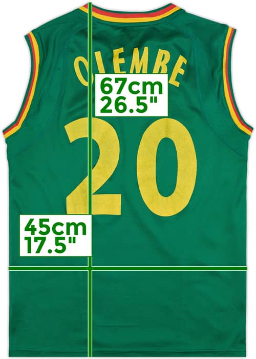 2002 Cameroon Home Vest Shirt Olembe #20 - 4/10 - (M)