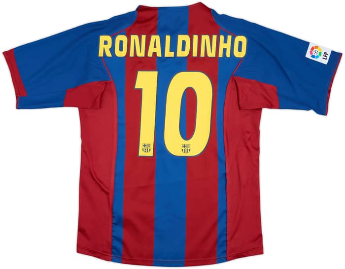 2004-05 Barcelona Home Shirt Ronaldinho #10 - 8/10 - (M)
