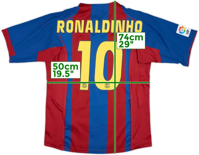 2004-05 Barcelona Home Shirt Ronaldinho #10 - 8/10 - (M)