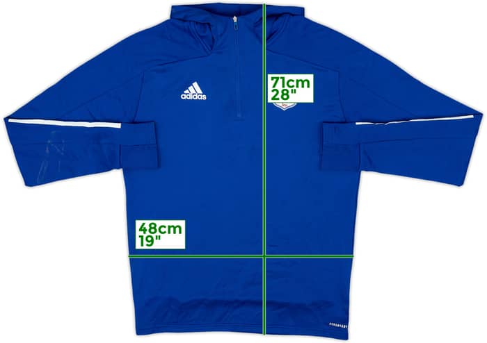2020-21 Cardiff City adidas 1/4 Zip Hooded Drill Top - 7/10 - (M)