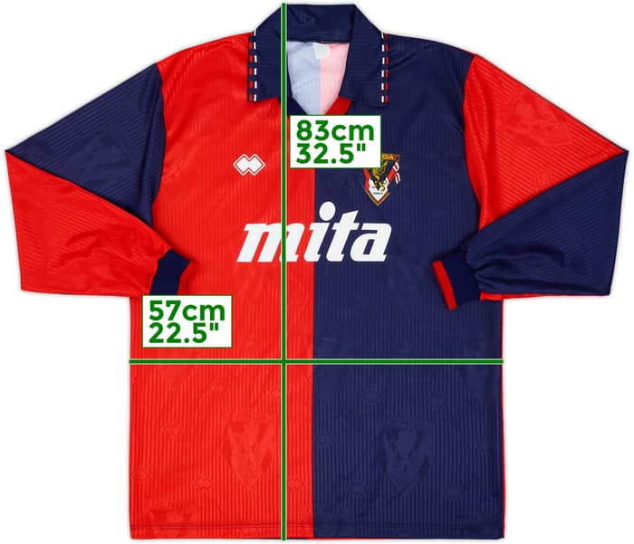 1991-92 Genoa Home L/S Shirt - 8/10 - (L)