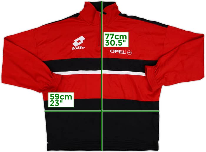 1994-95 AC Milan Lotto 1/4 Zip Drill Top - 8/10 - (XL)