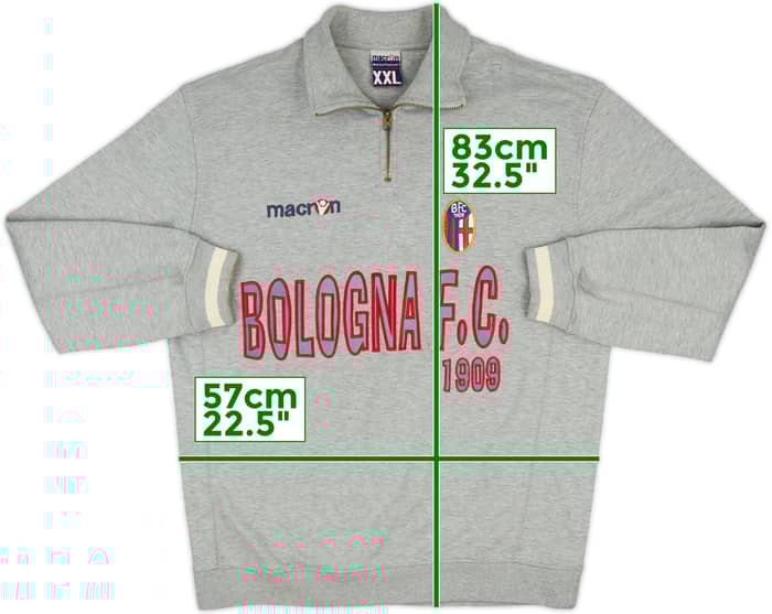 2005-06 Bologna Macron 1/4 Zip Sweat Top - 8/10 - (XXL)