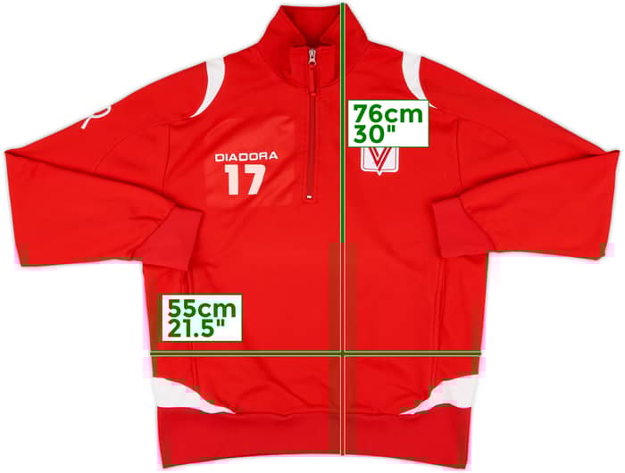 2007-09 Vicenza Diadora Player Issue 1/2 Zip Track Jacket #17 - 6/10 - (L)