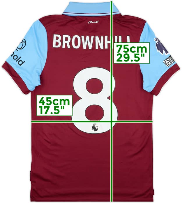 2023-24 Burnley Match Issue Home Shirt Brownhill #8