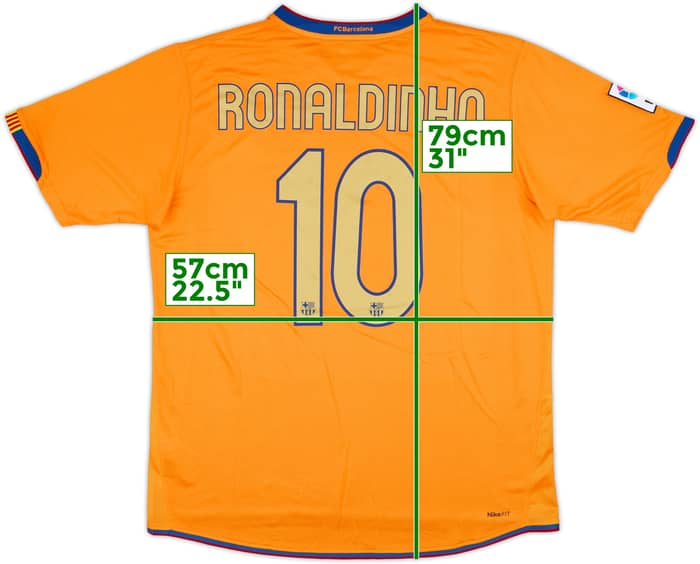 2006-08 Barcelona Away Shirt Ronaldinho #10 - 10/10 - (L)
