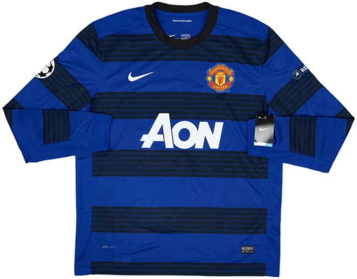 Camiseta de visitante de manga larga del Manchester United 2011-13 con Chicharito #14 (XL)