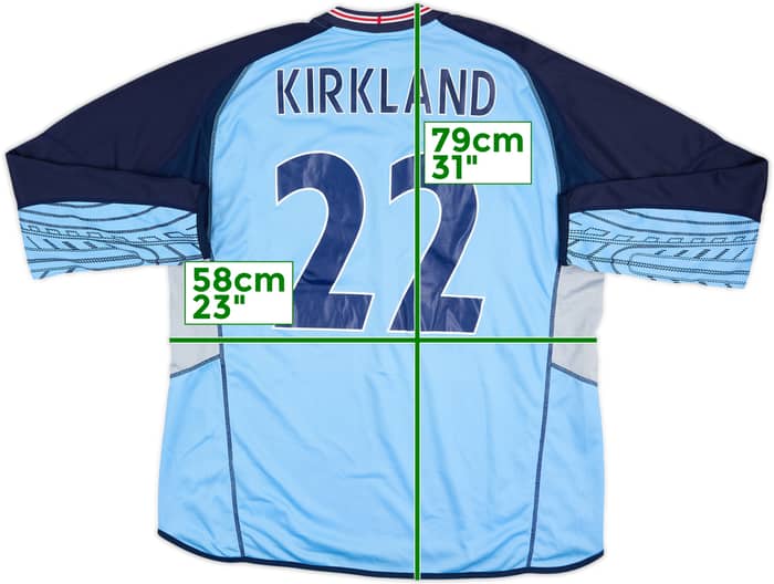 2004 England Match Issue GK Shirt Kirkland #22