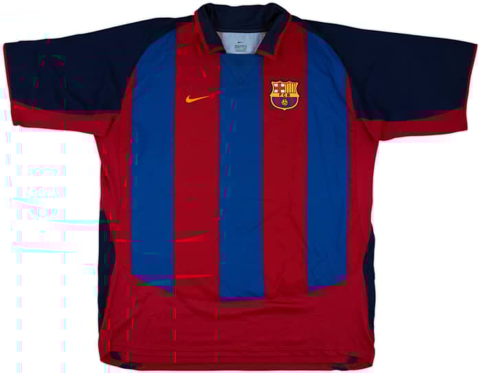 2003-04 Barcelona Signed Home Shirt Ronaldinho #10 - 6/10 - (XXL)