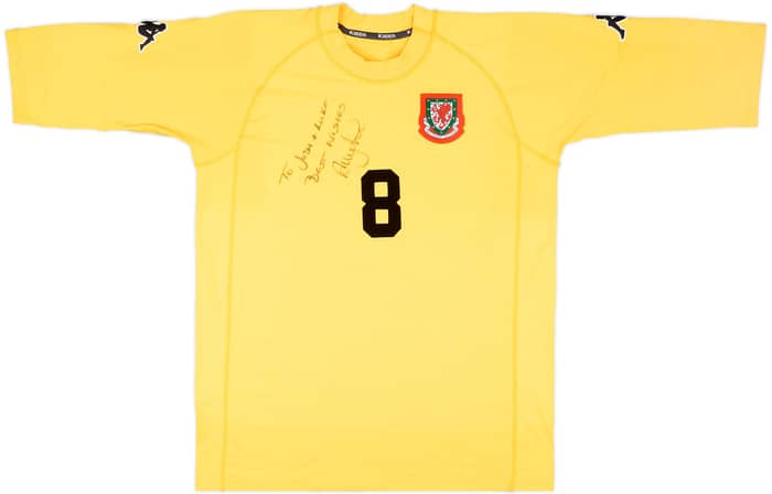 2002 Wales Match Issue Signed Third Shirt #8 (Johnson)