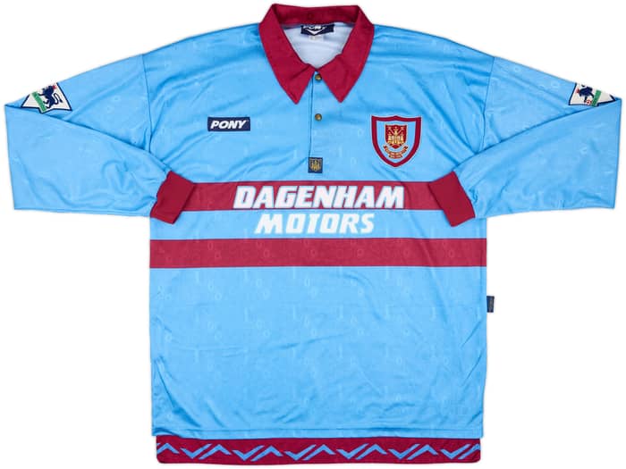 1995-96 West Ham Match Issue Centenary Away L/S Shirt Allen #6