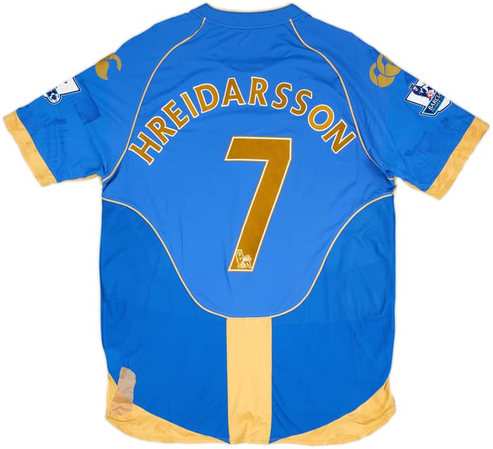 2008-09 Portsmouth Match Issue Home Shirt Hreidarsson #7
