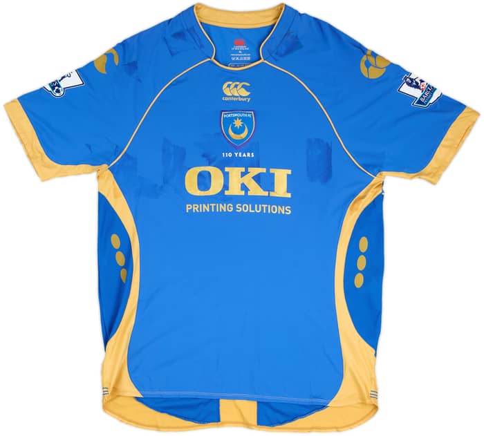 2008-09 Portsmouth Match Issue Home Shirt Hreidarsson #7