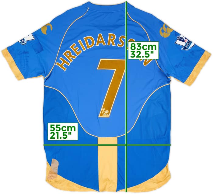 2008-09 Portsmouth Match Issue Home Shirt Hreidarsson #7