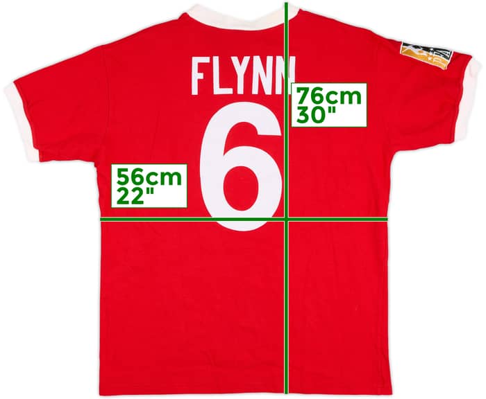 1999-00 Wales Masters Football Match Issue Home Shirt Flynn #6