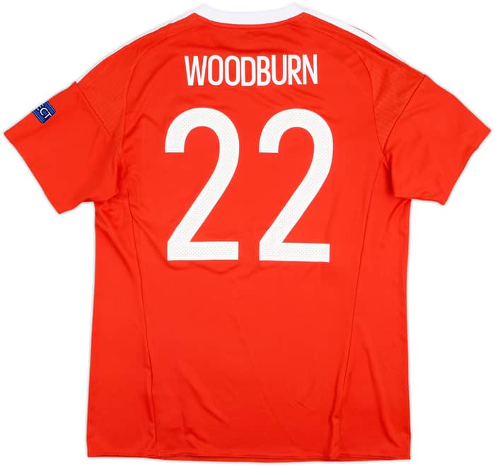 2016-17 Wales European Championship Home Shirt Woodburn #22 - 8/10 - (L)