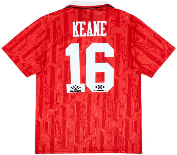 1992-94 Manchester United Home Shirt Keane #16 - 8/10 - (L)