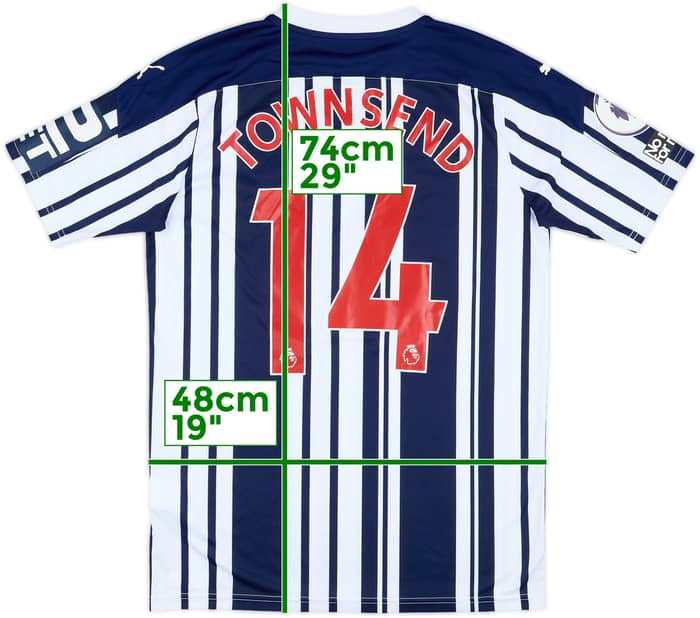 2020-21 West Brom Match Issue Home Shirt Townsend #14