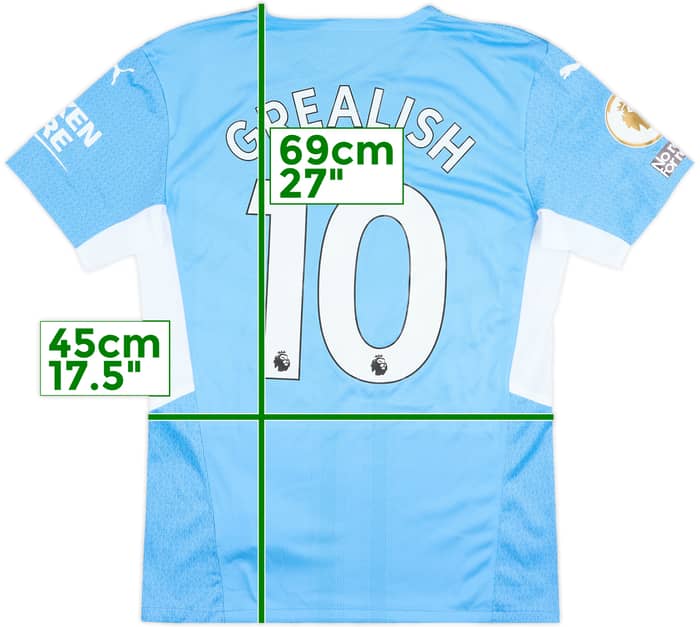 2021-22 Manchester City Match Issue Home Shirt Grealish #10