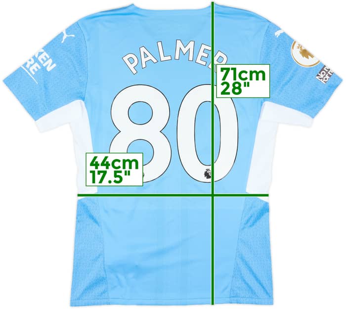 2021-22 Manchester City Match Issue Home Shirt Palmer #80
