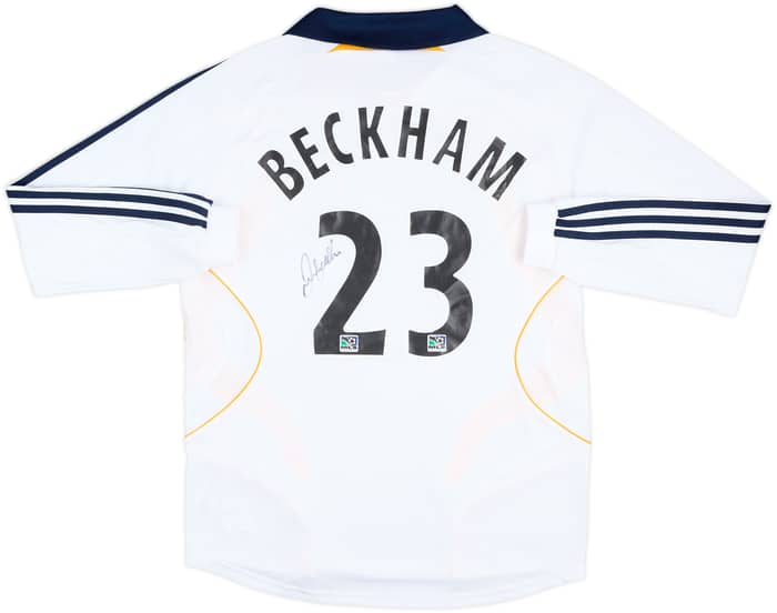 2007 LA Galaxy Player Issue Signed Home L/S Shirt Beckham #23 - 8/10 - (L)