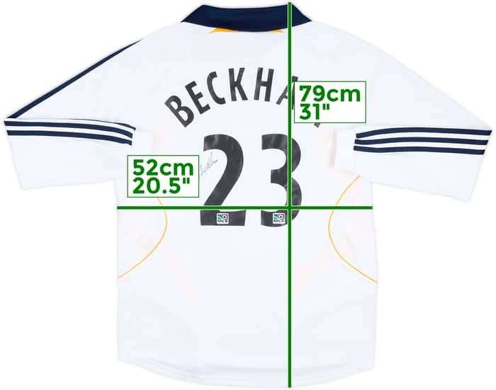 2007 LA Galaxy Player Issue Signed Home L/S Shirt Beckham #23 - 8/10 - (L)