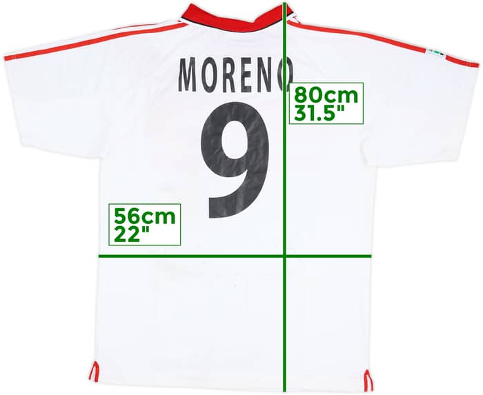 2001-02 DC United Match Issue Away Shirt Moreno #9