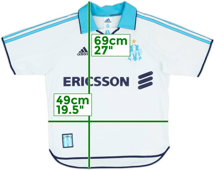 1999-00 Olympique Marseille Home Shirt - 8/10 - (Y)