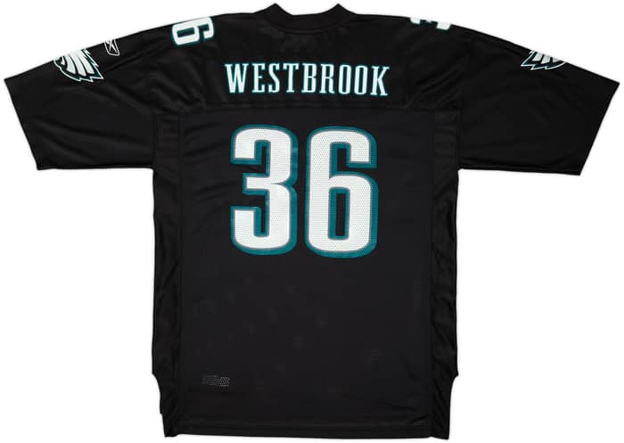 2004 Philadelphia Eagles Westbrook #36 Super Bowl XXXIX Reebok On Field Alternate Jersey - 9/10 - (XL)