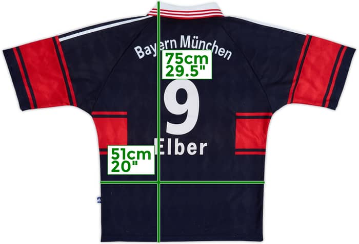 1997-99 Bayern Munich Signed Home Shirt Elber #9 - 5/10 - (M)