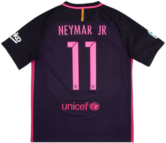 Camiseta de visitante del Barcelona 2016-17 Neymar Jr #11 - 7/10 - (L)