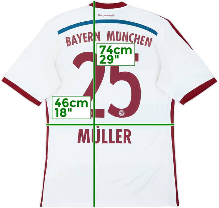 2014-15 Bayern Munich Away Shirt Muller #25 - 5/10 - (M)
