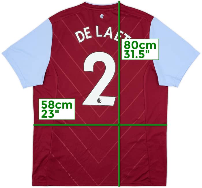 2022-23 Aston Villa Home Shirt De Laet #2 - 6/10 - (XL)