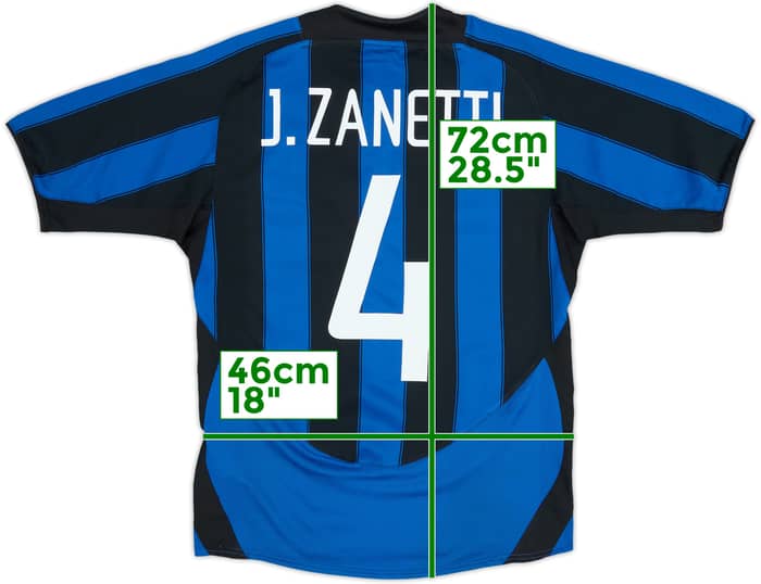 2003-04 Inter Milan Home Shirt J.Zanetti #4 - 8/10 - (S)