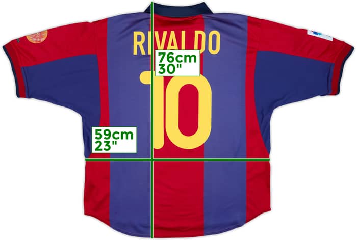 2000-01 Barcelona Camiseta de local Rivaldo #10 - 8/10 - (XL)