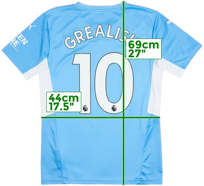 2021-22 Manchester City Home Shirt Grealish #10 - 8/10 - (S)