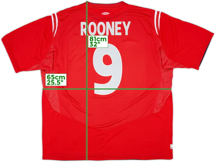 2004-06 England Away Shirt Rooney #9 - 8/10 - (3XL)