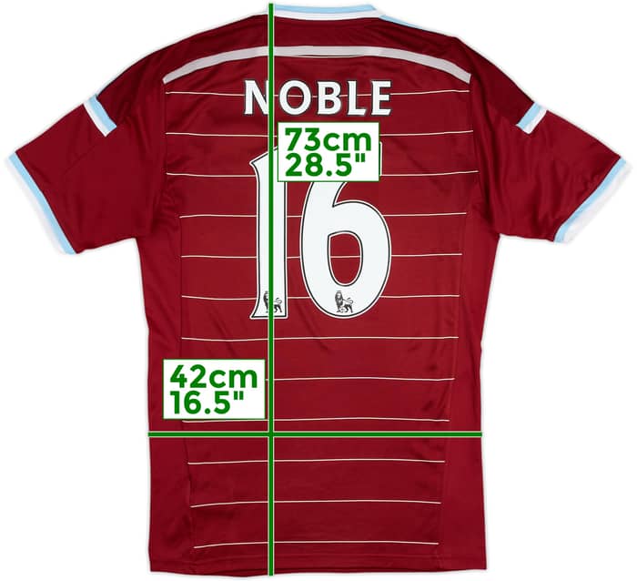 2014-15 West Ham Home Shirt Noble #16 - 8/10 - (M)