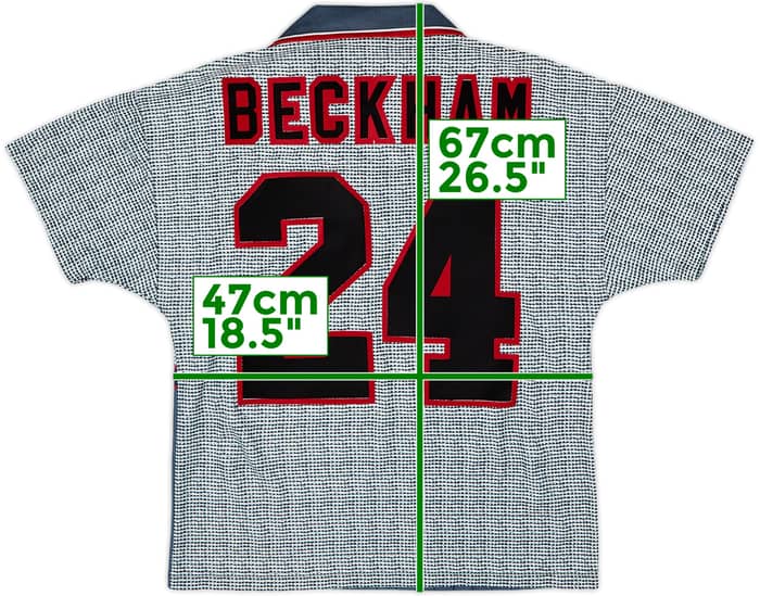 1995-96 Manchester United Away Shirt Beckham #24 - 8/10 - (Y)