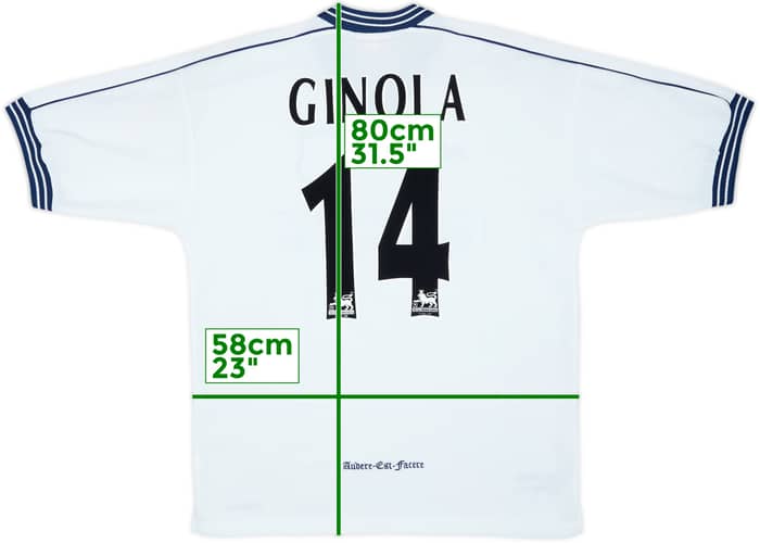1997-99 Tottenham Home Shirt Ginola #14 - 9/10 - (L)